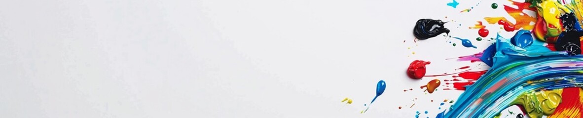 Fototapeta premium oil colors with a white background