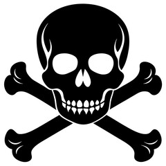 silhouette-of-skull-and-bones-on-white-background