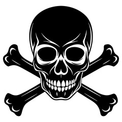 silhouette-of-skull-and-bones-on-white-background