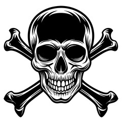silhouette-of-skull-and-bones-on-white-background