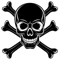 silhouette-of-skull-and-bones-on-white-background