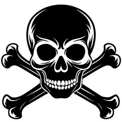 silhouette-of-skull-and-bones-on-white-background