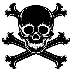 silhouette-of-skull-and-bones-on-white-background