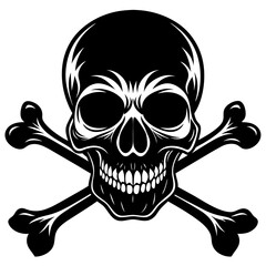 silhouette-of-skull-and-bones-on-white-background