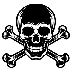 silhouette-of-skull-and-bones-on-white-background