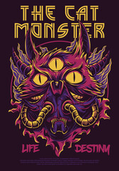 cat monster artwork vector
