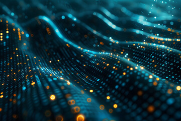 Neon waves, dots, vibrant colors, and dynamic patterns in mesmerizing digital art