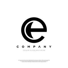 e initial logo design vector template