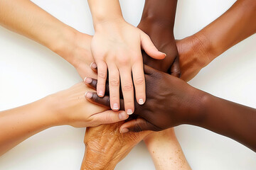 Fototapeta premium Unity in community support, white background