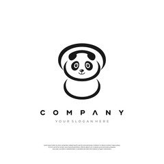 Obraz premium Embracing the simplicity of this panda bear logo design template