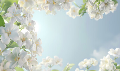 Fototapeta premium flowers on blue background