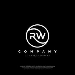 Initial Letter RW Logo or WR Logo Design Vector