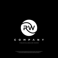 Initial Letter RW Logo or WR Logo Design Vector Design