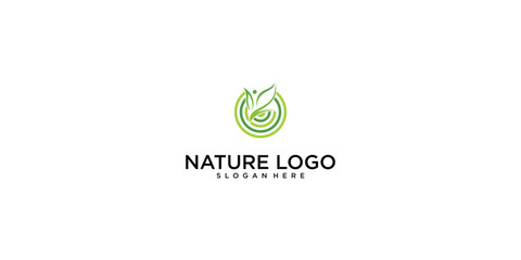 Creative nature logo design with modern concept , premium vector