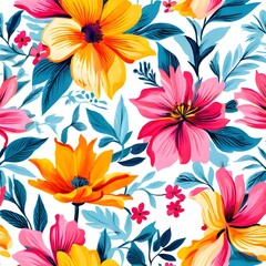 Seamless Floral Fabric Print