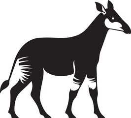 Okapi silhouette vector illustration.