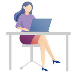 woman working on laptop