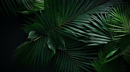 A vibrant array of tropical leaves and flowers background