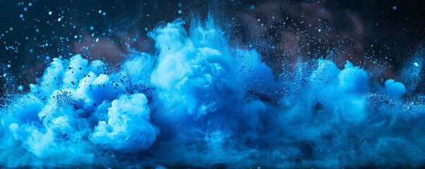 Obraz premium Blue color powder explosion splash with freeze