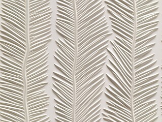 Mural with white leaf patterns on a textured wall Seamless pattern