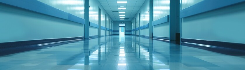Clean and empty hospital hallway 
