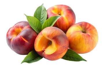 peaches with leaves