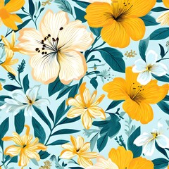 Fototapeta premium Seamless Floral Background Pattern