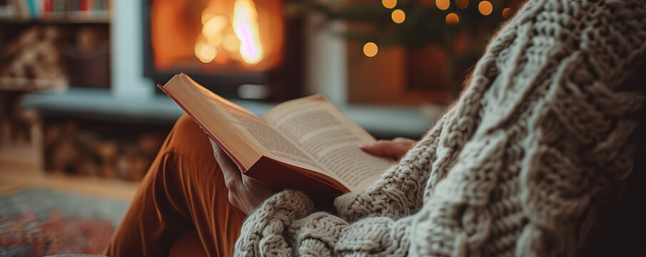 A person reading a book in a cozy armchair, lost in the world of the story. - Powered by Adobe