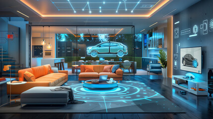 Connected Living,High-Tech Society,Digital Reality，Smart living room, digital living room