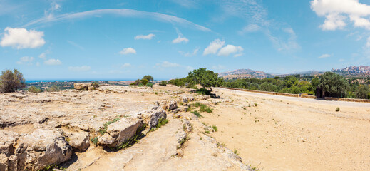 View from Valley of Temples, Agrigento, Sicily, Italy