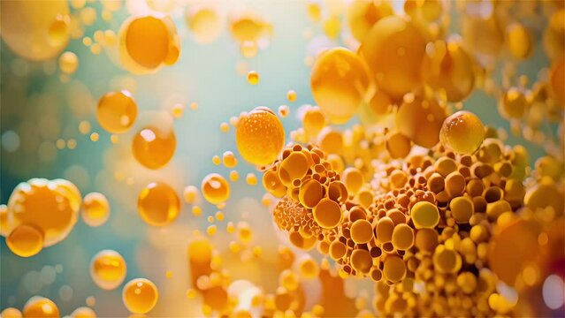 Abstract Macro Photography of Orange Bubbles