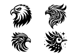 Eagle Silhouette Vector Style with 4 Def-rent Vector Shapes