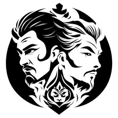 Two men's face tattoos