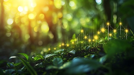 Obraz premium Eco-friendly energy graph graphic