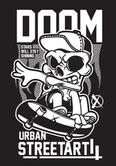 Skull Skateboard Artwork Vector