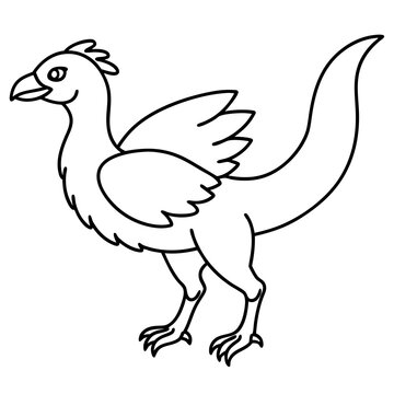 recommend clip art: Vector Archaeopteryx line art silhouette illustration