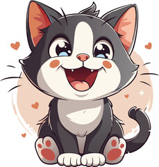 Happy Cat Comic Cartoon Character