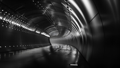 Naklejka premium futuristic underground metal tunnel