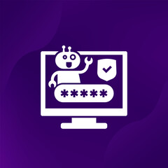 cyber security bot vector icon