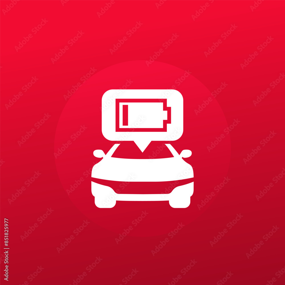 Canvas Prints car with low battery icon, vector pictogram