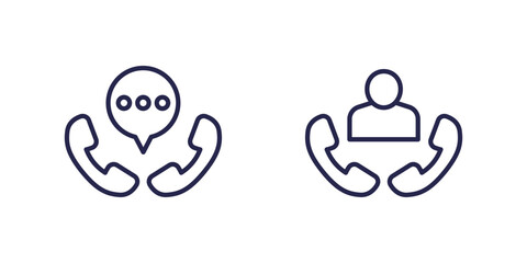 call, phone chat line icons