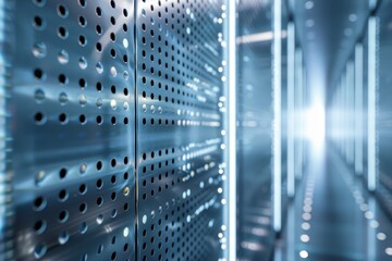 Image of a modern data center with illuminated server racks and tech infrastructure, showcasing advanced technology and efficient network management.
