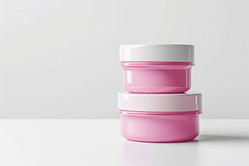 Variety of Cosmetic Packaging Containers on White Background for Beauty Products Marketing Campaigns