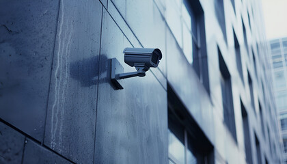 cctv camera on a corporate building exterior wall