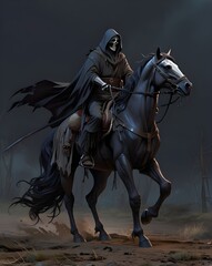 The grim reaper rides a horse. Generative AI