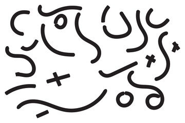 Organic irregular bold lines seamless pattern. Vector wavy strokes ornament. Abstract background with white artboard.