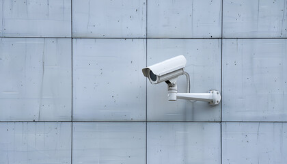 cctv camera on a corporate building exterior wall