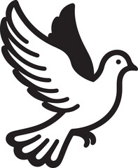 Pigeon Dove silhouette vector icon illustration.