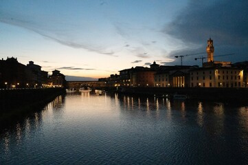 sunset over the river