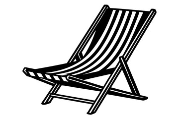 beach chair silhouette vector illustration